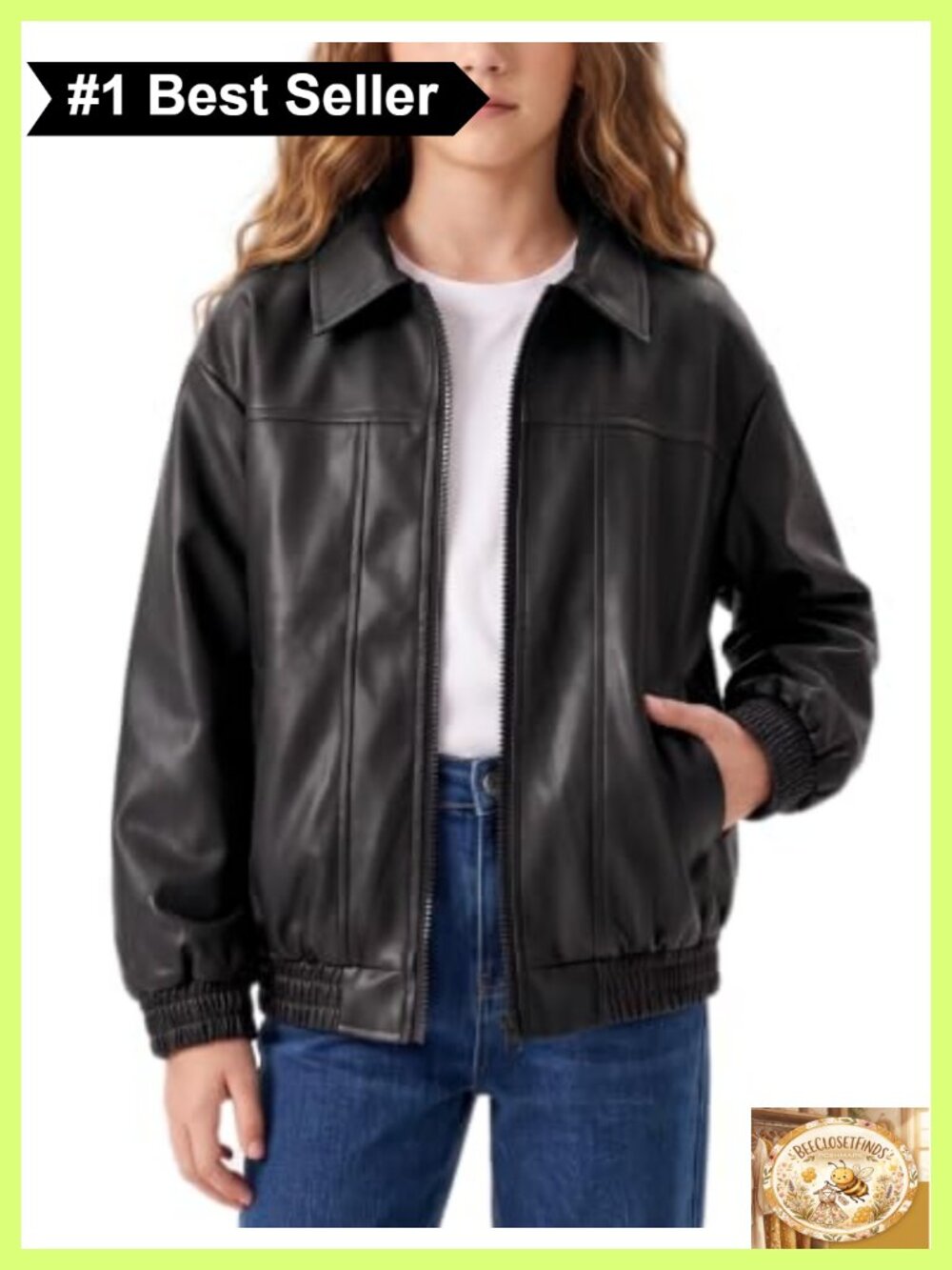 Girls Faux Leather Jacket Kids Motorcycle Bomber Coat Fall Winter Outfit